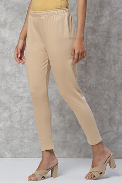 Beige Knitted Leggings image number 1
